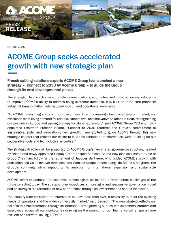 Communiqué d epresse new Governance